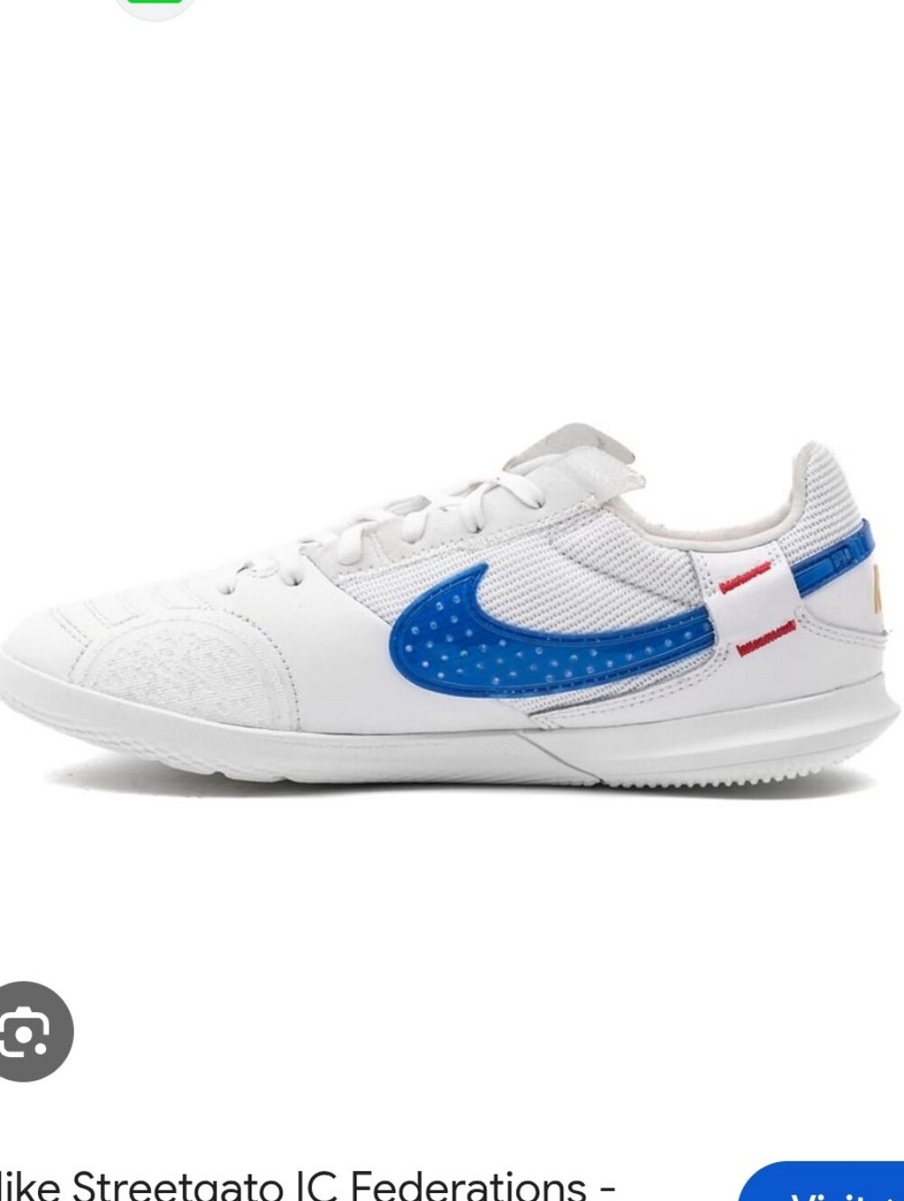 Nike Street gato White-Game Royal Blue Sz Y5 Indoor Soccer
